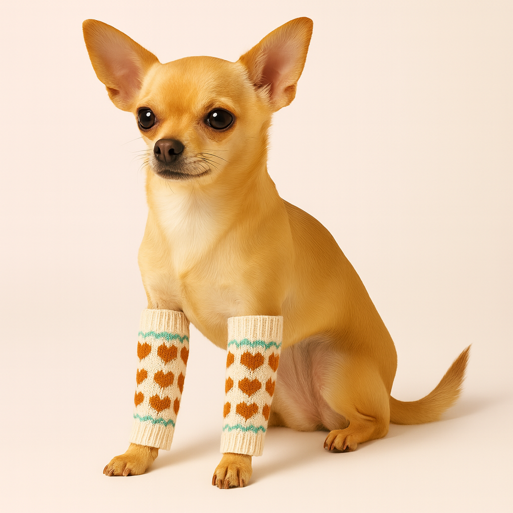 Dog Leg Warmers - Heart Pattern