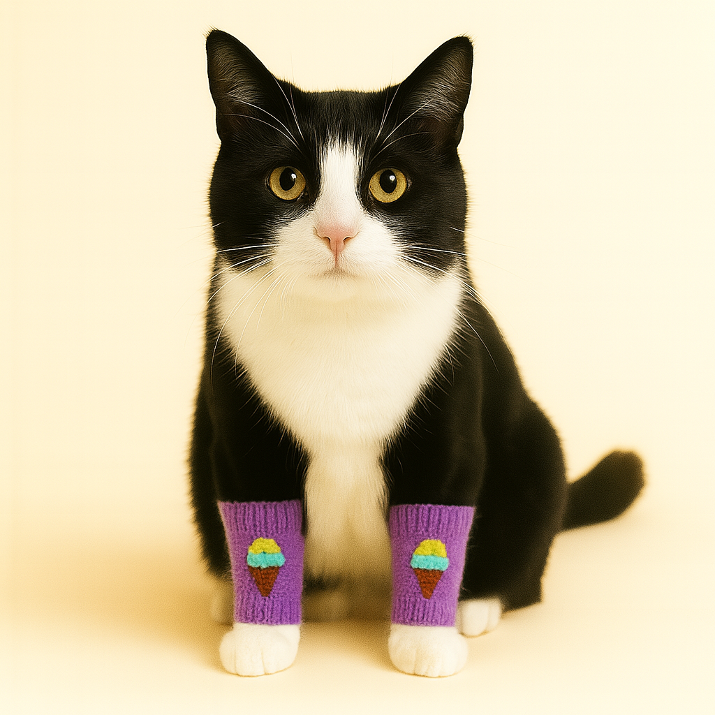 Cat Leg Warmers - Ice Cream Pattern
